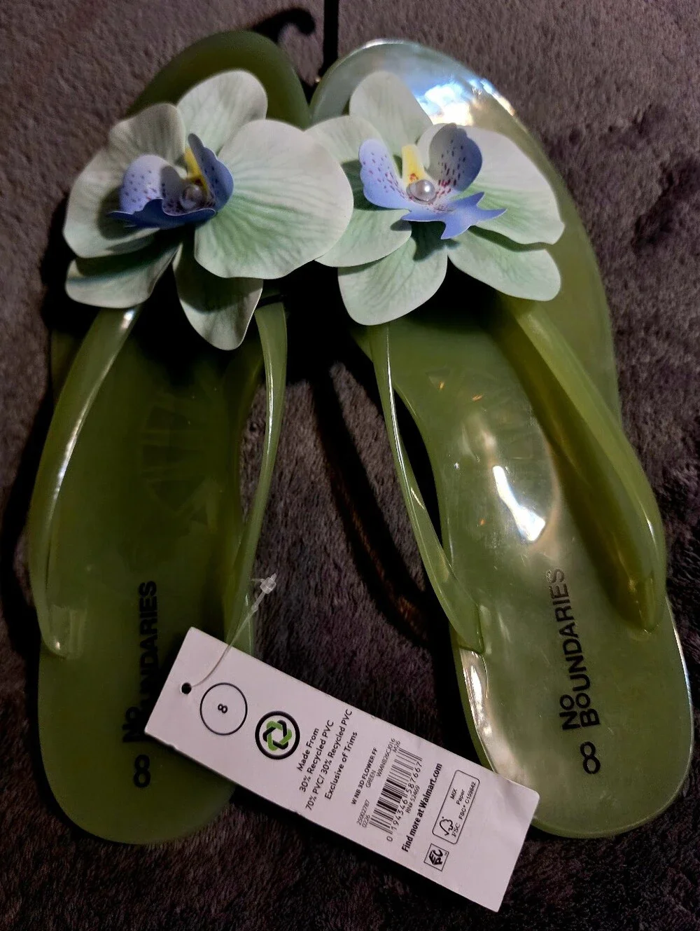 No Boundaries Flower Applique Jelly Sandal